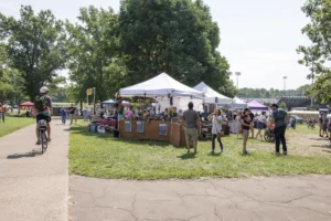 people attending the craft fair