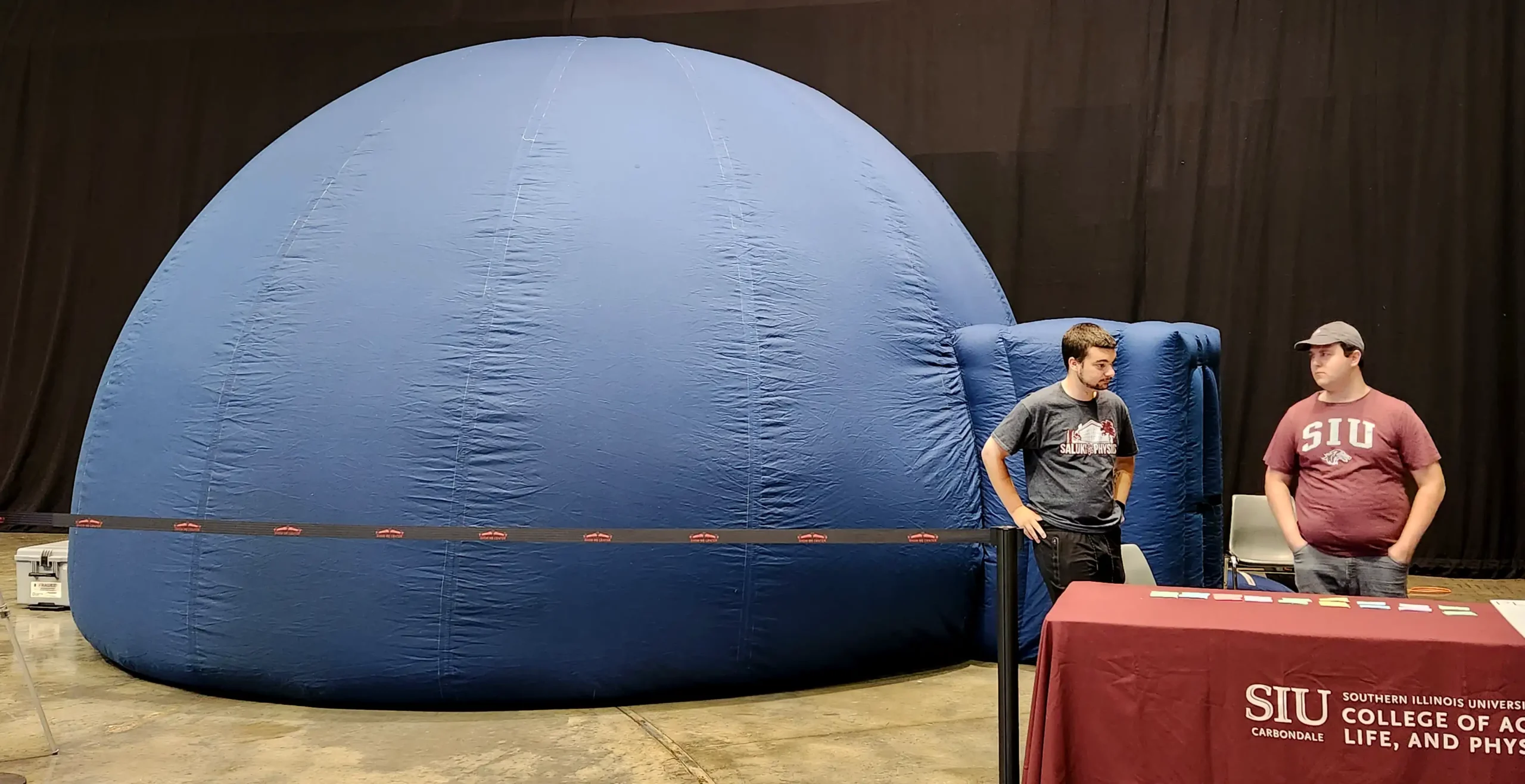 Side view of inflatable planetarium