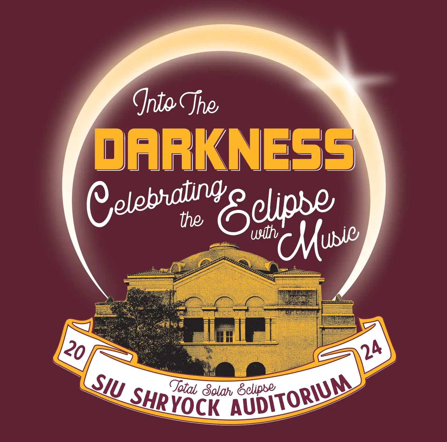into the darkness graphic of shryock auditorium